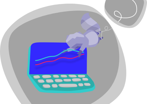Laptop showing web development and digital design work